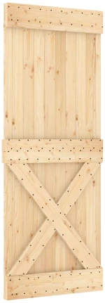 vidaXL Συρόμενη Πόρτα Φυσικό και Λευκό 80 x 210 cm