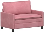 vidaXL Καναπές Ροζ 126 x 81 x 87,5 εκ Βελούδο