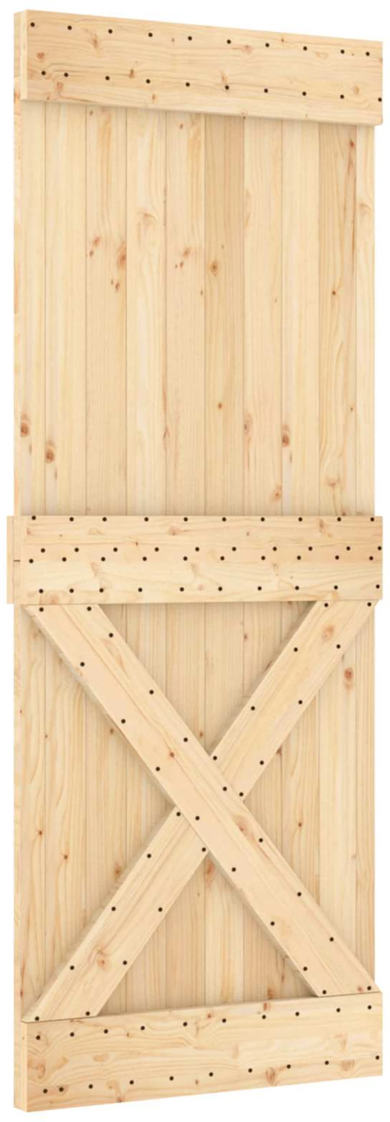 vidaXL Συρόμενη Πόρτα Φυσικό και Λευκό 80 x 210 cm