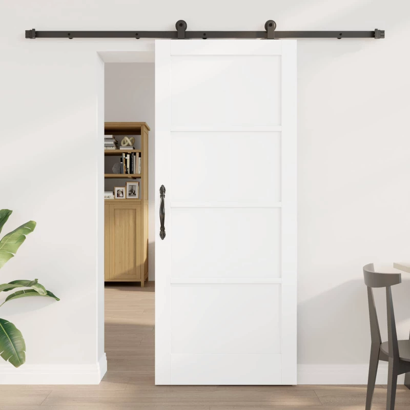 vidaXL Συρόμενη Πόρτα ORKDAL Λευκό 83 x 202 εκ. Μασίφ Ξύλο Πεύκου
