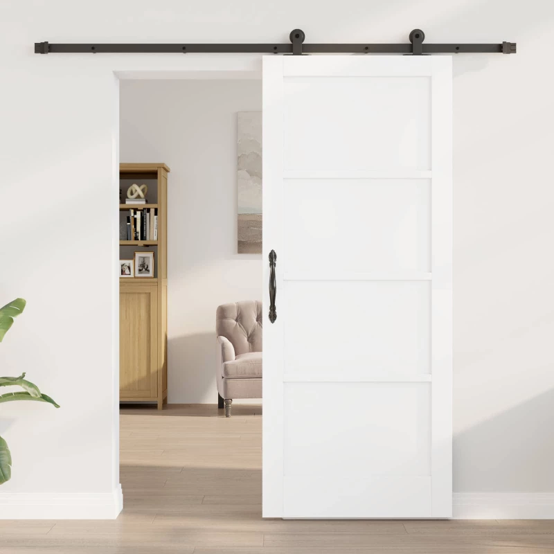 vidaXL Συρόμενη Πόρτα ORKDAL Λευκό 83 x 202 εκ. Μασίφ Ξύλο Πεύκου