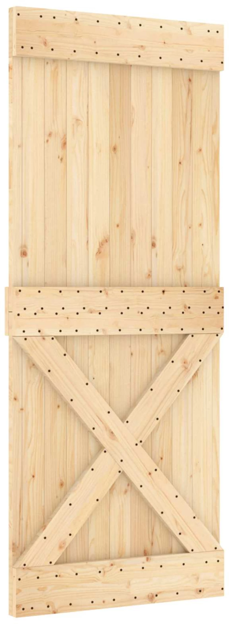 vidaXL Συρόμενη Πόρτα Φυσικό και Λευκό 85 x 210 cm