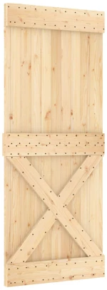 vidaXL Συρόμενη Πόρτα Φυσικό και Λευκό 85 x 210 cm