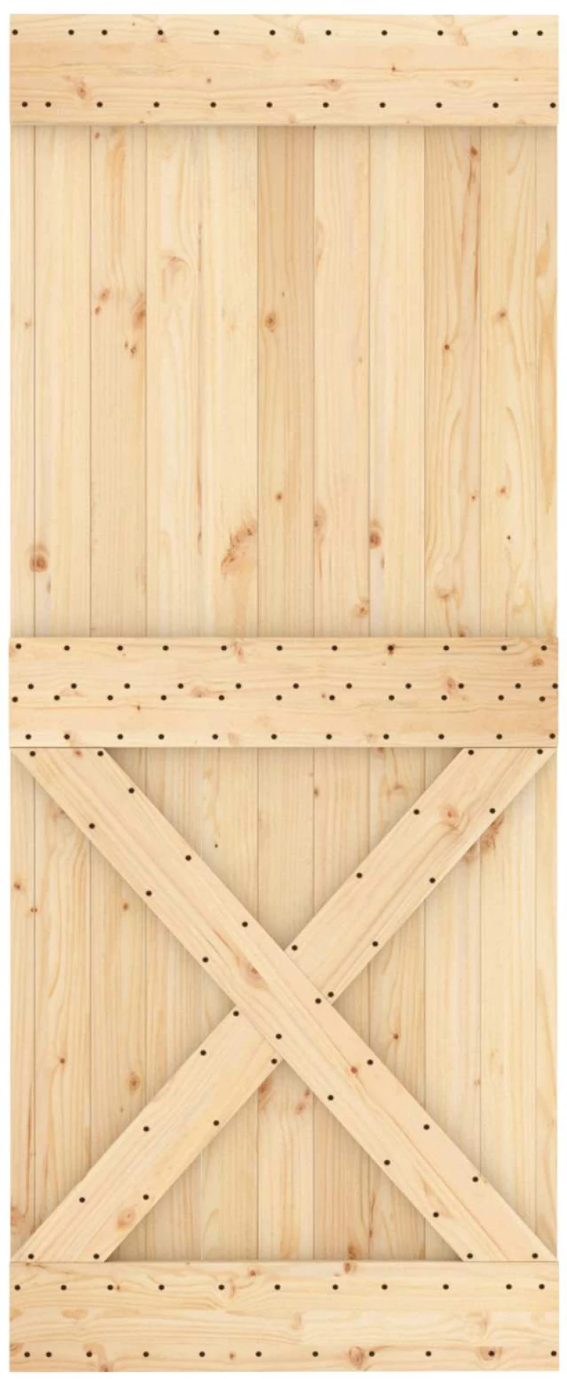 vidaXL Συρόμενη Πόρτα Φυσικό και Λευκό 85 x 210 cm