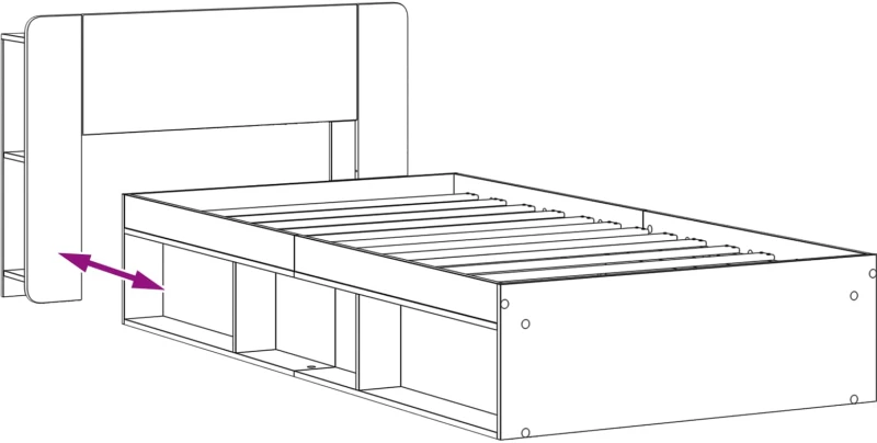 vidaXL Σκελετός κρεβατιού με αποθήκευση Artisan Δρυς 90 x 200 cm