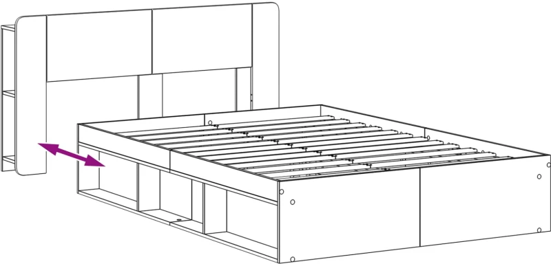 vidaXL Σκελετός κρεβατιού με αποθήκευση Artisan Δρυς 150 x 200 cm