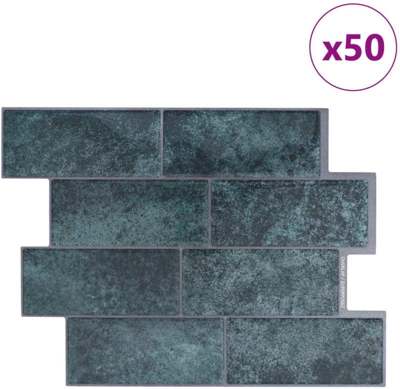 vidaXL Πλακάκι Subway 50 pcs Μπλε Πράσινο 29 x 21 εκ