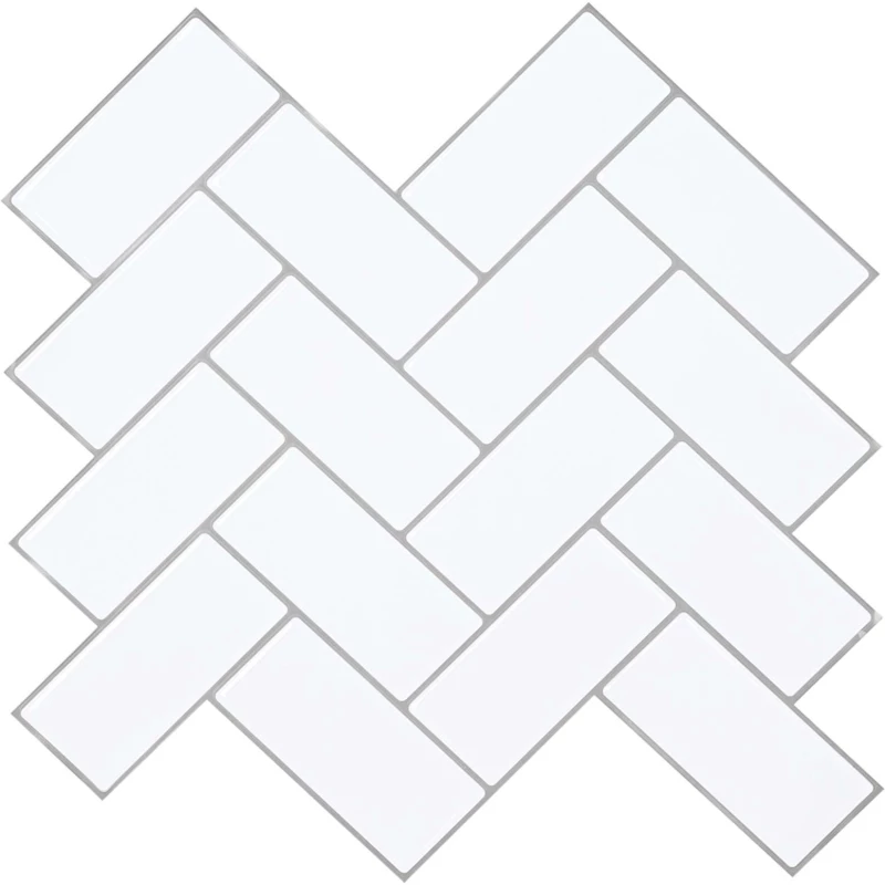 vidaXL Πλακάκι ψαροκόκαλο 50 pcs Λευκό Γκρι 30 x 30 cm