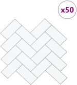 vidaXL Πλακάκι ψαροκόκαλο 50 pcs Λευκό Γκρι 30 x 30 cm