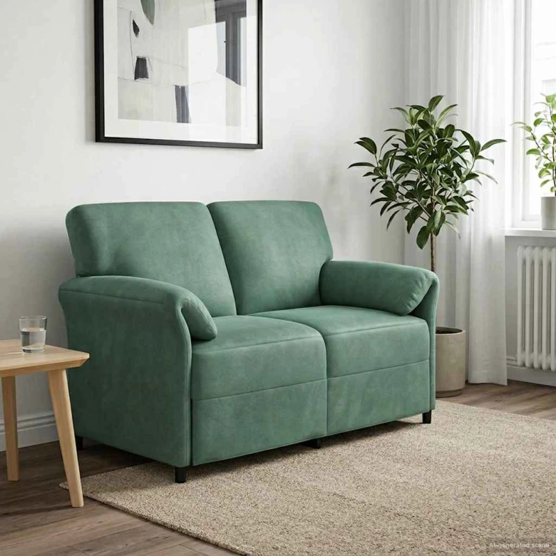 vidaXL Καναπές 2 ατόμων Θαλασσί 138 x 83 x 95 εκ Βελούδο