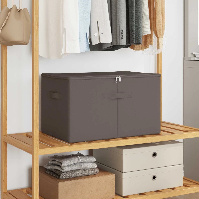 vidaXL Κουτί αποθήκευσης 24 pcs Γκρι 55 x 35 x 32 εκ. Ύφασμα