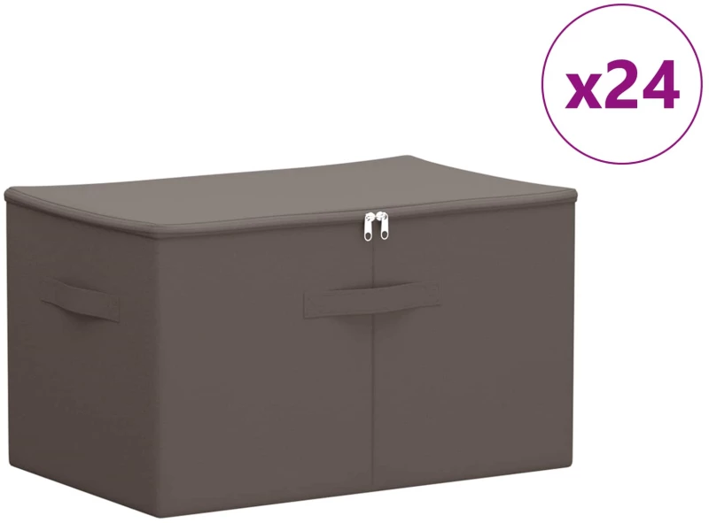 vidaXL Κουτί αποθήκευσης 24 pcs Γκρι 55 x 35 x 32 εκ. Ύφασμα