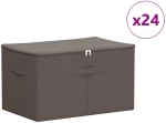 vidaXL Κουτί αποθήκευσης 24 pcs Γκρι 55 x 35 x 32 εκ. Ύφασμα