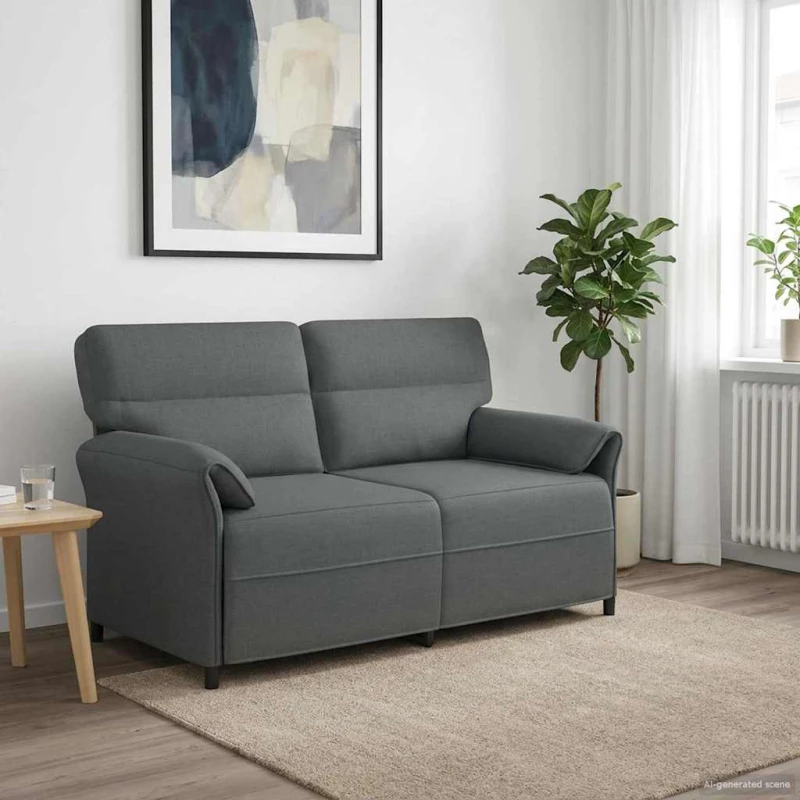 vidaXL Καναπές 100% πολυέστερ μεταλλικό πλαίσιο MDF, Κόντρα πλακέ