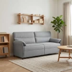 vidaXL Καναπές 100% πολυέστερ μεταλλικό πλαίσιο MDF, Κόντρα πλακέ