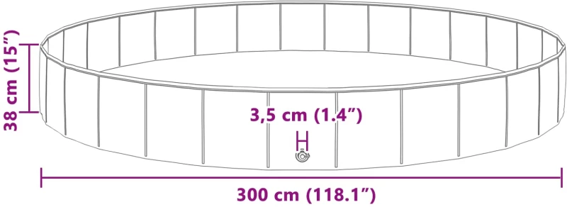 vidaXL Πισίνα Σκύλου Μπλε Ø300 x 38 cm Χοντρό PVC