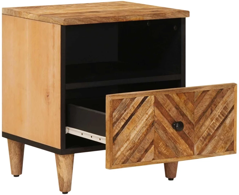 vidaXL Κομοδίνο 2 pcs Καφέ 50 x 33 x 60 εκ Στερεό ξύλο μάνγκο