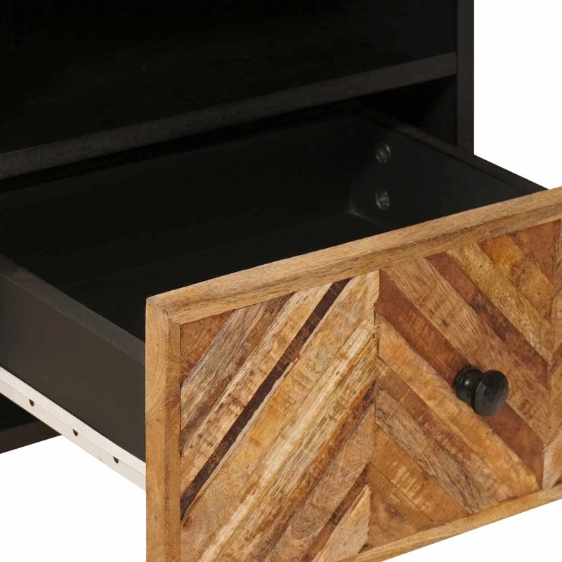 vidaXL Κομοδίνο 2 pcs Καφέ 50 x 33 x 60 εκ Στερεό ξύλο μάνγκο