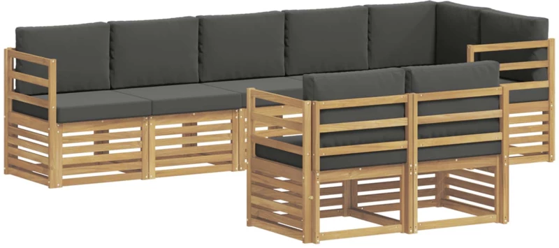 vidaXL Σειρά Καναπέ Εξωτερικού 8 pcs Άσπρο και Ανθρακί