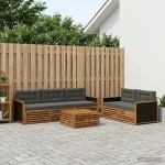 vidaXL Σειρά Καναπέ Εξωτερικού 6 pcs Φυσικό και Ανθρακί