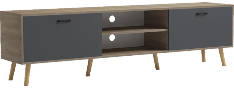 Έπιπλο τηλεόρασης Gorna pakoworld sonoma-ανθρακί 180x35x48.6εκ