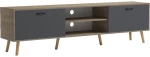 Έπιπλο τηλεόρασης Gorna pakoworld sonoma-ανθρακί 180x35x48.6εκ