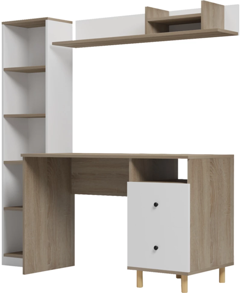Σύνθεση γραφείου Kontor pakoworld sonoma-λευκό 160x50x158,2εκ