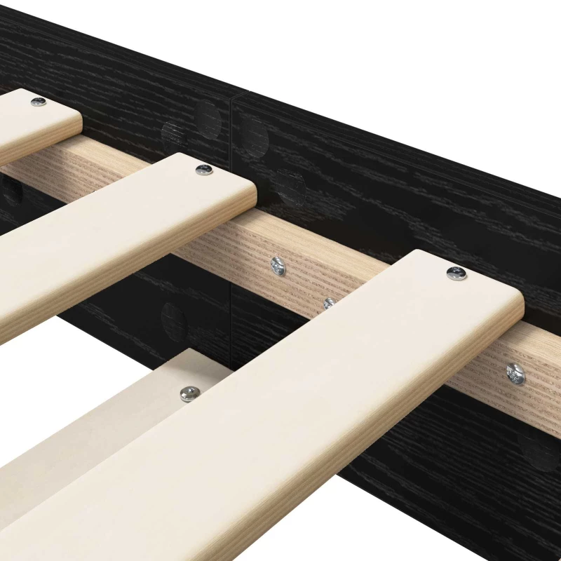 vidaXL Σκελετός Κρεβατιού Μαύρη Δρυς 80 x 200 cm Επεξεργασμένο Ξύλο