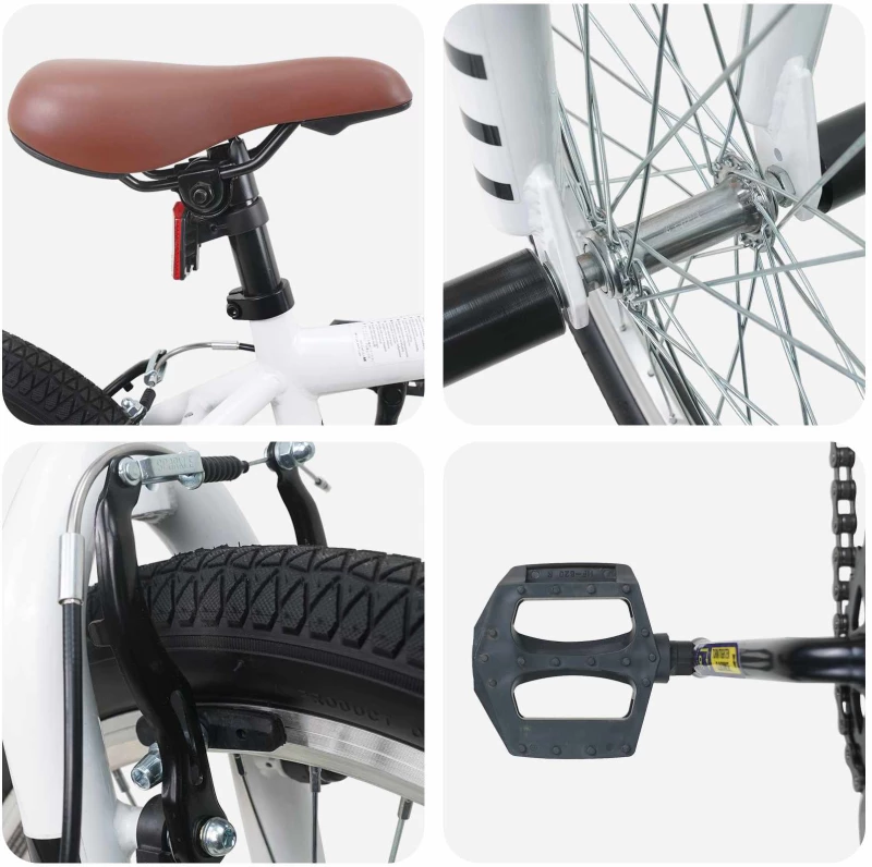 vidaXL BMX Ποδήλατο 20 ίντσες για πάνω από 9 ετών Λευκό