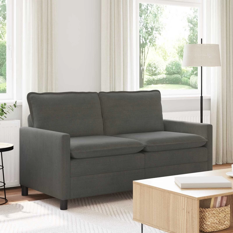 vidaXL Καναπές Σκούρο Γκρι 156 x 81 x 87,5 εκ Ύφασμα