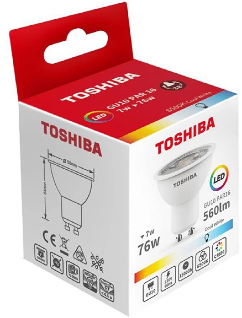 TOSHIBA LED GU10 7W 6500K