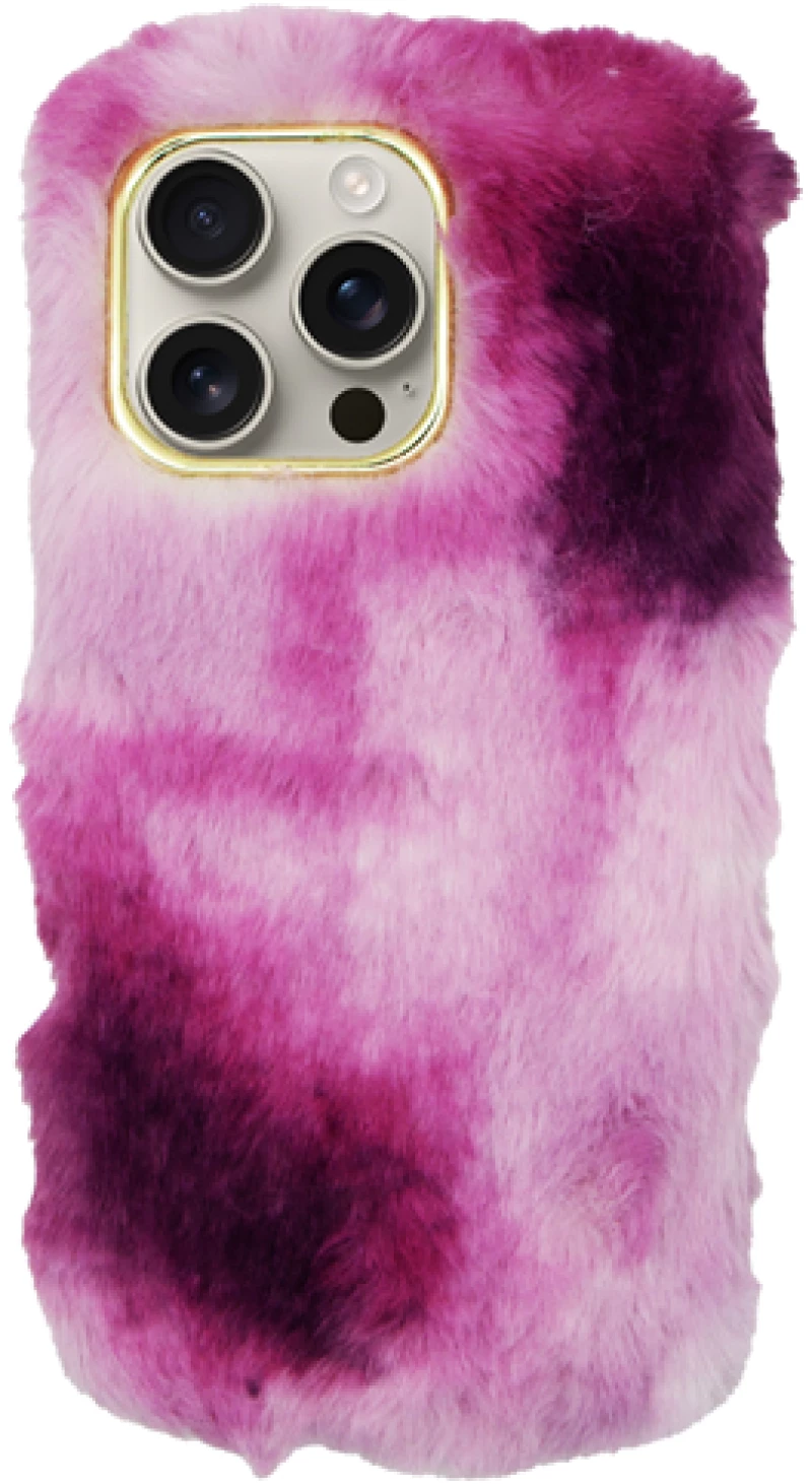 Vivid Fluffy Plush Case Apple iPhone 16 Pro Max Pink