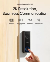 ANKER Eufy Video Doorbell C30 Battery Powered,2K