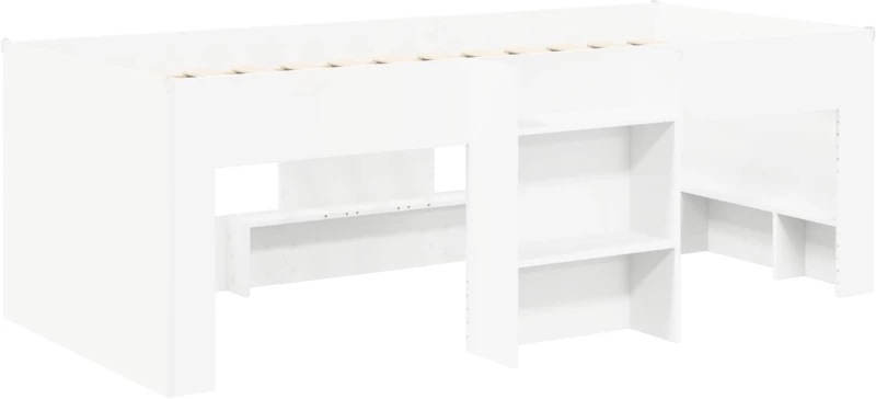 vidaXL Κρεβάτι με Σήραγγα 4 pcs Λευκό και Ρόζ Επεξεργασμένο Ξύλο