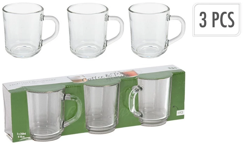 ΠΟΤΉΡΙΑ, ΚΟΎΠΕΣ & ΚΑΝΆΤΕΣ COFFEE TEA GLASS SET 3PCS YE5000040