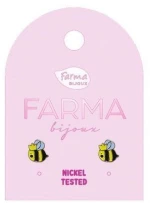 Farma Bijoux For Kids Bee Silver Υποαλλεργικά Σκουλαρίκια Μέλισσα 7mm