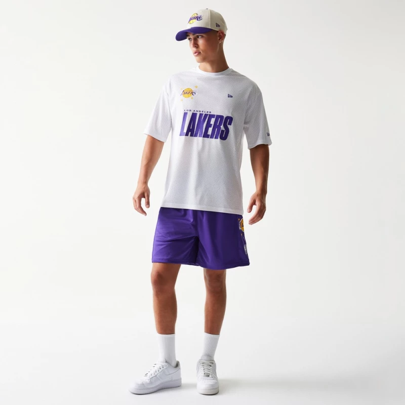 NEW ERA NBA GRPHC MESH TEE LOSLAK WHI 60771594 NEW ERA Λευκό