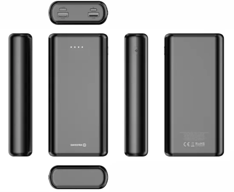 SWISSTEN POWER LINE POWER BANK 20000 mAh 20W POWER DELIVERY ΜΑΥΡΟ