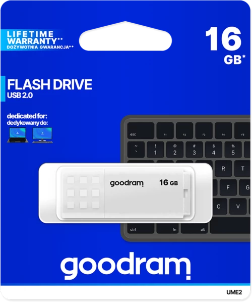 GOODRAM UME2 16GB USB 2.0 ΛΕΥΚΟ
