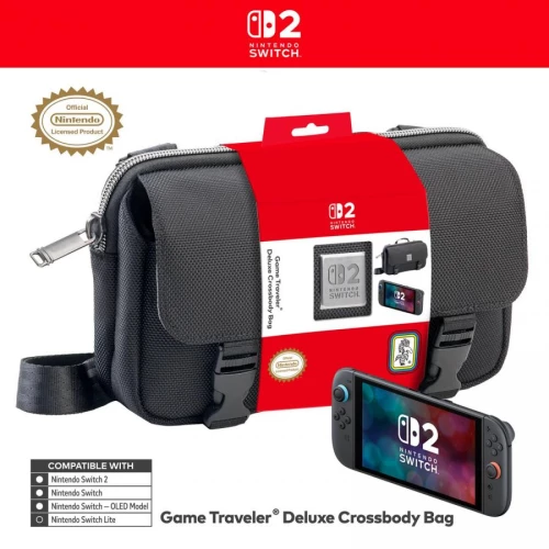 Nacon Official Licensed Horizontal Crossbody Bag Black For Nintendo Switch 2