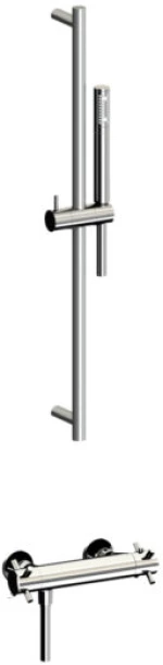 Horus Minoé Contemporary Collection - Complete Set : Exposed Thermostatic Wall Bathshower Mixer - Chrome 47.795-CH