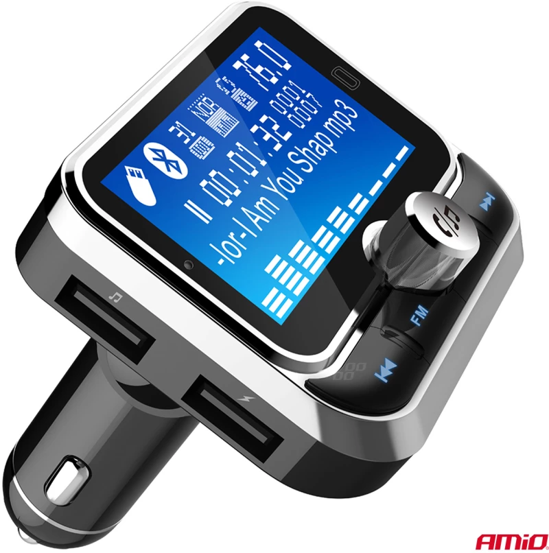 Amio - FM Transmitter Αυτοκινήτου 12/24V με 1xUSB Type-A, 1xUSB Type-C και Τηλεχειριστήριο - 1 τεμ. (04657/AM)