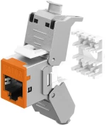 GOOBAY Keystone module RJ45 77947, CAT 6A STP, slim, toolfree, ασημί/πορτοκαλί