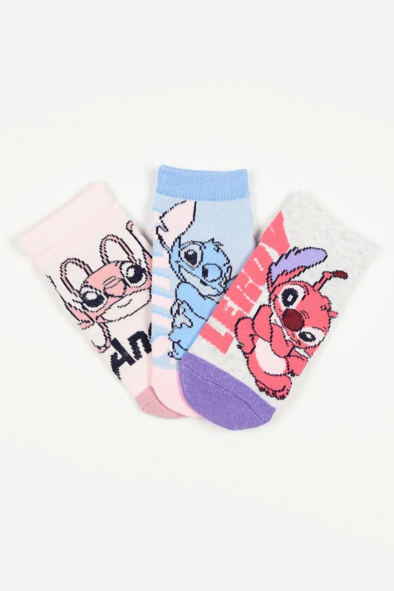 Παιδικές Κάλτσες για Κορίτσι Disney Stitch Χρώματος Πολύχρωμo EZO6018.PACK2