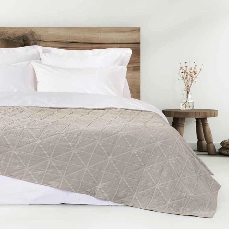Κουβέρτα Ξενοδοχείου Tore Taupe King Size 270x270cm 100% Βαμβάκι