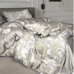 Παπλωματοθήκη Leon (Σετ 3τμχ) Olive-Silver Rythmos Υπέρδιπλo 240x260cm Tencel