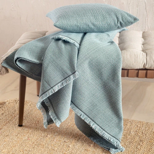 Ριχτάρι Kelsey Blue Rythmos Τριθέσιο 180x280cm Βαμβάκι-Πολυέστερ