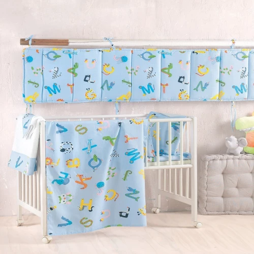 Πάπλωμα Βρεφικό Letterland Blue Rythmos 110x150cm 100% Βαμβάκι