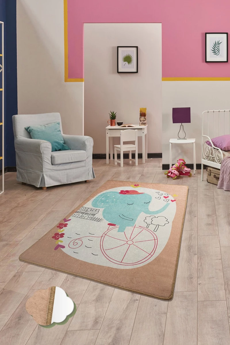 Χαλί Elephants Bike 876CHL1084 Beige-Multi Conceptum Hypnose 140X190cm