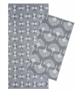 Πετσέτες Kavan 22 (Σετ 2τμχ) Grey-White Kentia Σετ Πετσέτες 70x140cm 100% Βαμβάκι